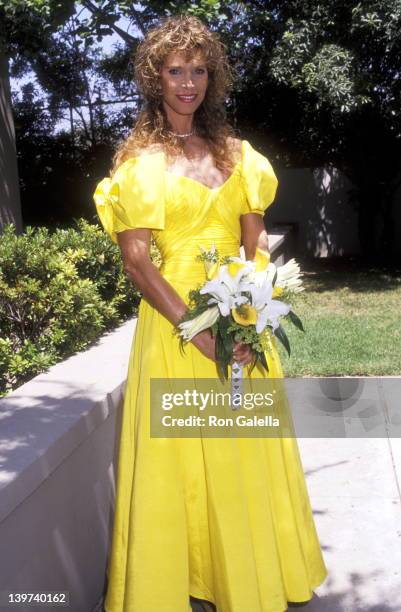 Actress Ann Turkel attends the Wedding of Marina Sirtis and Michael Lamper on June 21, 1992 at Saint Sophia Greek Orthodox Cathedral in Los Angeles,...