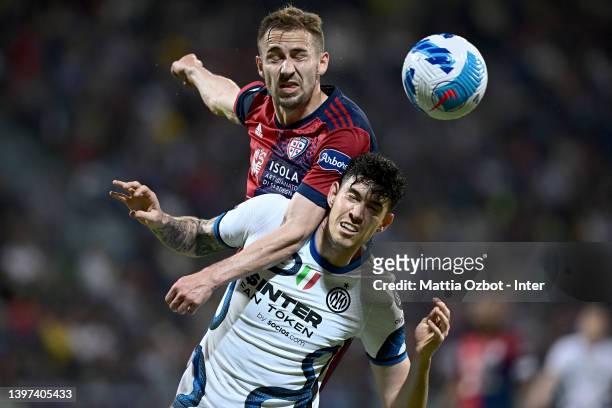 Alessandro Bastoni of FC Internazionale in action during the Serie A match between Cagliari Calcio and FC Internazionale at Sardegna Arena on May 15,...