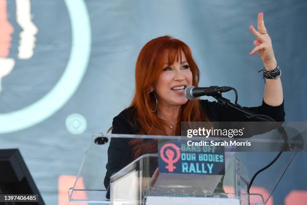 Actress Lisa Ann Walter speaks at the Women's March Foundation's National Day Of Action! The "Bans Off Our Bodies" reproductive Rights Rally at Los...