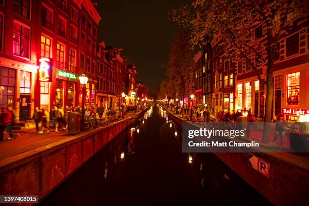 amsterdam at night red light district - red light district ��個照片及圖片檔
