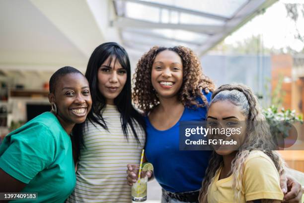 portrait of friends at home - caipirinha stock pictures, royalty-free photos & images