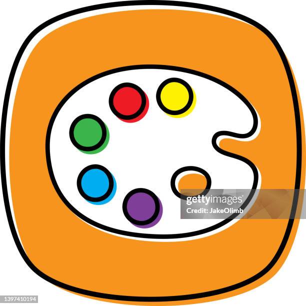 paint palette doodle 2 - art class vector stock illustrations