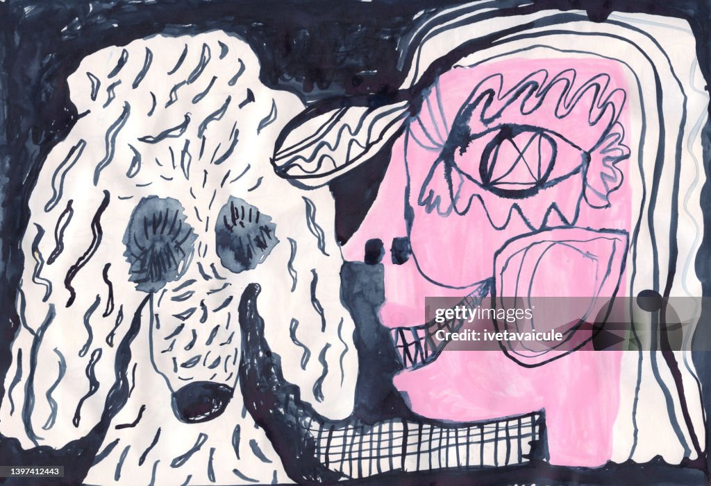 Female and her pet dog