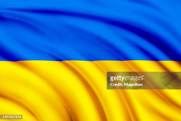 illustrazioni stock, clip art, cartoni animati e icone di tendenza di bandiera dell'ucraina, bandiera ucraina, vettore realistico - kiev