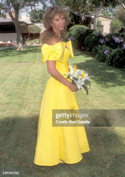 Actress Ann Turkel attends the Wedding of Marina Sirtis and Michael Lamper on June 21, 1992 at Saint Sophia Greek Orthodox Cathedral in Los Angeles,...