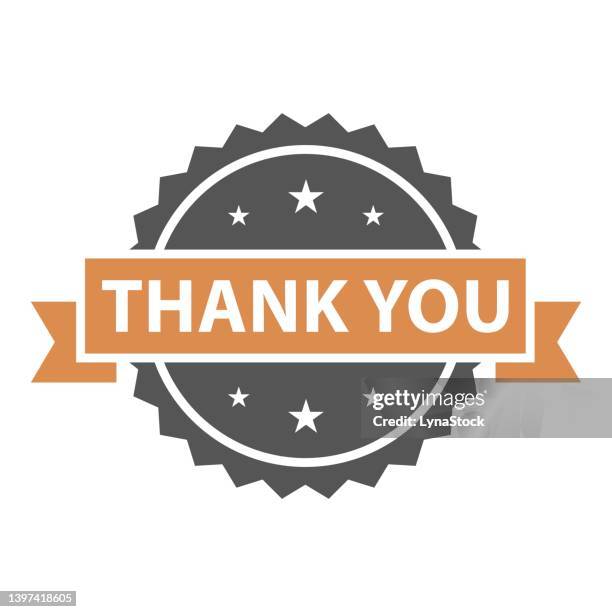 thank you stamp, seal. vector badge, icon template. illustration isolated on white background. - certificate icon vector stock illustrations