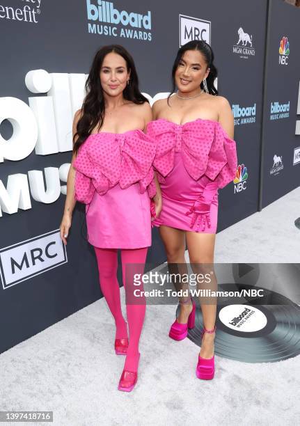 May 15: 2022 BILLBOARD MUSIC AWARDS -- Pictured: Chloe Wilde and Janette Ok arrive to the 2022 Billboard Music Awards held at the MGM Grand Garden...