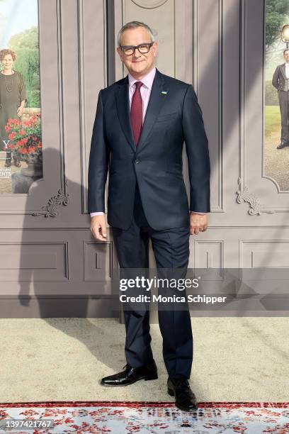 Hugh Bonneville attends the "Downton Abbey: A New Era" New York Premiere at the Metropolitan Opera House on May 15, 2022 in New York City.