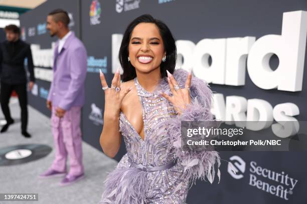 May 15: 2022 BILLBOARD MUSIC AWARDS -- Pictured: Becky G arrives to the 2022 Billboard Music Awards held at the MGM Grand Garden Arena on May 15,...