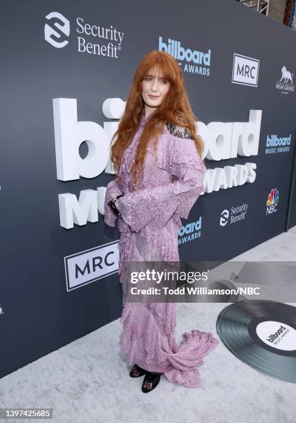 May 15: 2022 BILLBOARD MUSIC AWARDS -- Pictured: Florence Welch of Florence and the Machine arrives to the 2022 Billboard Music Awards held at the...