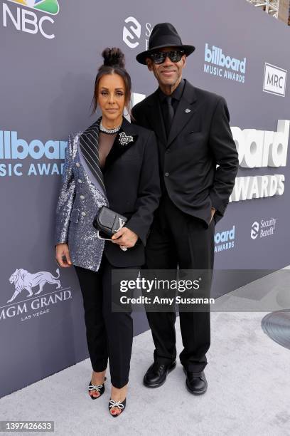 Lisa Padilla and Jimmy Jam attend the 2022 Billboard Music Awards at MGM Grand Garden Arena on May 15, 2022 in Las Vegas, Nevada.