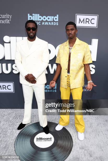 May 15: 2022 BILLBOARD MUSIC AWARDS -- Pictured: Sean "Diddy" Combs and Christian Combs arrive to the 2022 Billboard Music Awards held at the MGM...