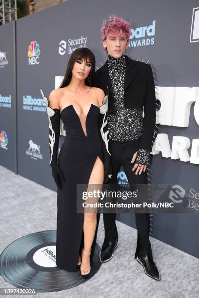 May 15: 2022 BILLBOARD MUSIC AWARDS -- Pictured: Megan Fox and Machine Gun Kelly arrive to the 2022 Billboard Music Awards held at the MGM Grand...