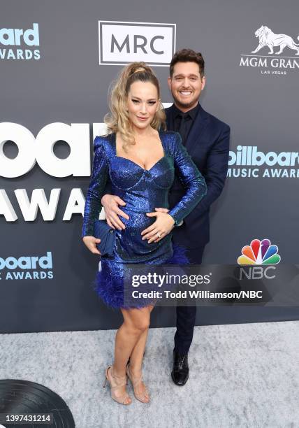 May 15: 2022 BILLBOARD MUSIC AWARDS -- Pictured: Luisana Lopilato and Michael Bublé arrive to the 2022 Billboard Music Awards held at the MGM Grand...