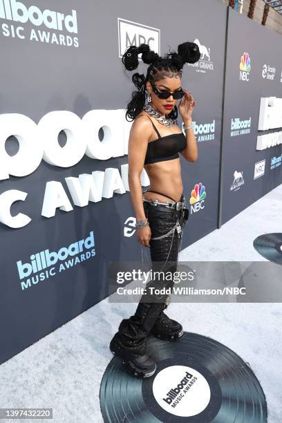 May 15: 2022 BILLBOARD MUSIC AWARDS -- Pictured: Teyana Taylor arrives to the 2022 Billboard Music Awards held at the MGM Grand Garden Arena on May...