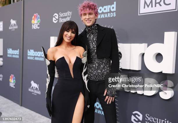 May 15: 2022 BILLBOARD MUSIC AWARDS -- Pictured: Megan Fox and Machine Gun Kelly arrive to the 2022 Billboard Music Awards held at the MGM Grand...