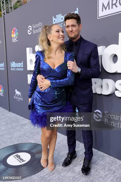 Luisana Lopilato and Michael Bublé attend the 2022 Billboard Music Awards at MGM Grand Garden Arena on May 15, 2022 in Las Vegas, Nevada.
