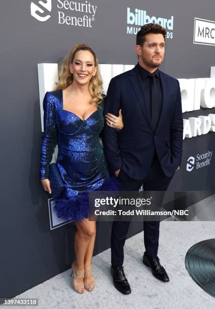 May 15: 2022 BILLBOARD MUSIC AWARDS -- Pictured: Luisana Lopilato and Michael Bublé arrive to the 2022 Billboard Music Awards held at the MGM Grand...