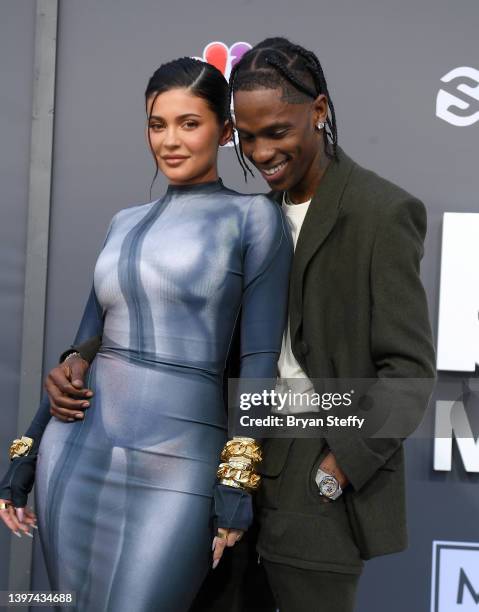 Kylie Jenner and Travis Scott attend the 2022 Billboard Music Awards at MGM Grand Garden Arena on May 15, 2022 in Las Vegas, Nevada.