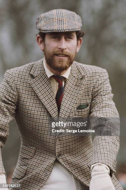Prince Charles sporting a beard at the Badminton Horse Trials, UK, 1976.