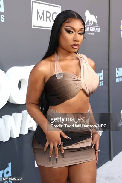 May 15: 2022 BILLBOARD MUSIC AWARDS -- Pictured: Megan Thee Stallion arrives to the 2022 Billboard Music Awards held at the MGM Grand Garden Arena on...