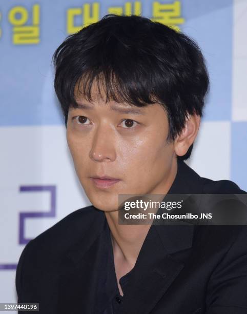 Kang Dong-Won during a press conference of movie 'Broker' at CGV Yongsan on May 10, 2022 in Seoul, South Korea.