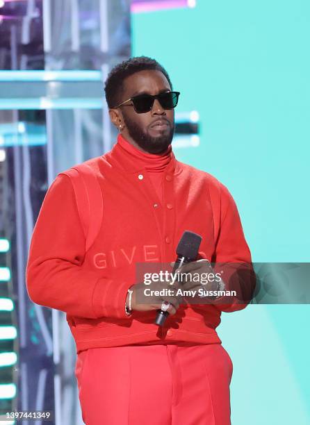 Host Sean 'Diddy' Combs speaks onstage during the 2022 Billboard Music Awards at MGM Grand Garden Arena on May 15, 2022 in Las Vegas, Nevada.