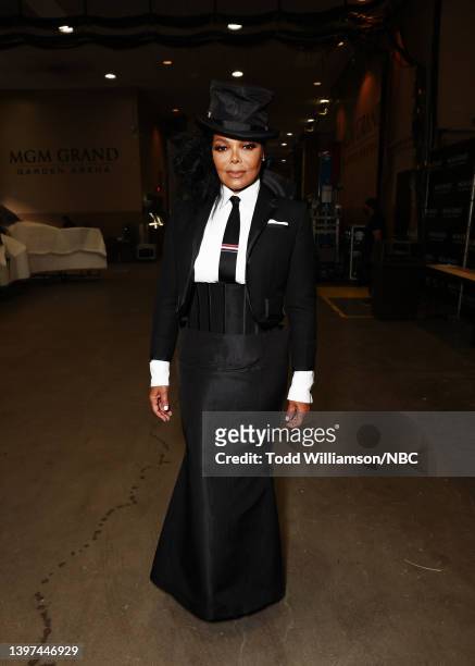 May 15: 2022 BILLBOARD MUSIC AWARDS -- Pictured: Janet Jackson backstage during the 2022 Billboard Music Awards held at the MGM Grand Garden Arena on...