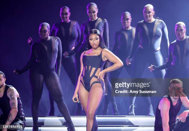 Megan Thee Stallion performs onstage during the 2022 Billboard Music Awards at MGM Grand Garden Arena on May 15, 2022 in Las Vegas, Nevada.