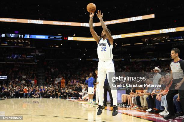 Marquese Chriss of the Dallas Mavericks shoots the ball during the fourth quarter against the Phoenix Suns in Game Seven of the 2022 NBA Playoffs...