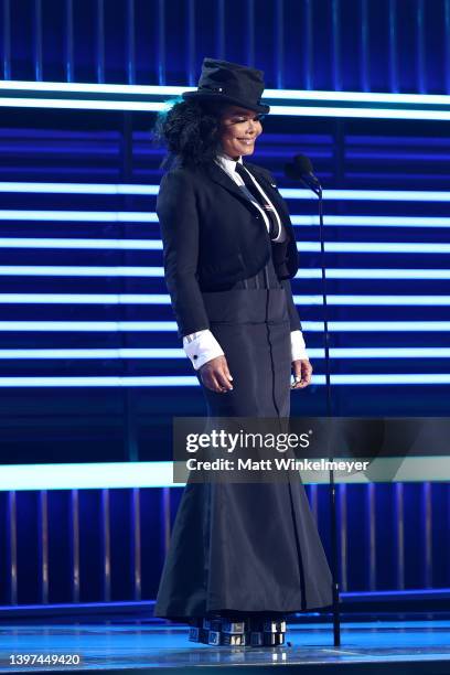 Janet Jackson presents the Icon Award during the 2022 Billboard Music Awards at MGM Grand Garden Arena on May 15, 2022 in Las Vegas, Nevada.