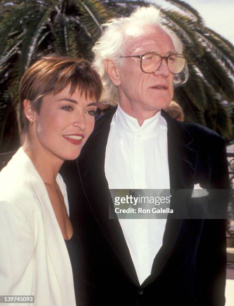 Actress Amanda Donohoe and Actor Richard Harris attend the Third Annual BAFTA/LA Britannia Awards on March 17, 1991 at Bel Age Hotel in West...