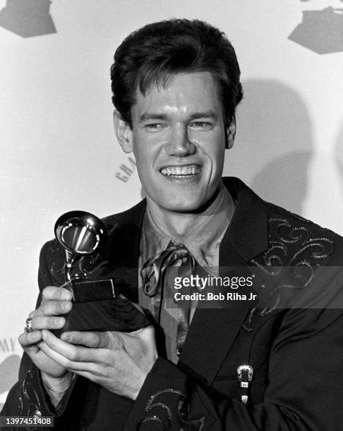 Grammy Winner Randy Travis backstage at the Grammy Awards Show, February 22, 1989 at Shrine Auditorium in Los Angeles, California.