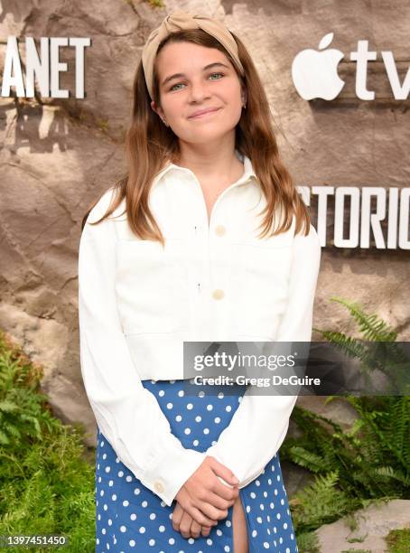 Raegan Revord attends the Los Angeles Premiere Of Apple TV+'s "Prehistoric Planet" at AMC Century City 15 on May 15, 2022 in Los Angeles, California.