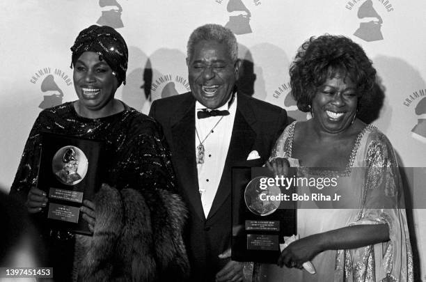 Lifetime Achievement Honorees Dizzy Gillespie and Leontyne Price backstage at the Grammy Awards Show, February 22, 1989 at Shrine Auditorium in Los...