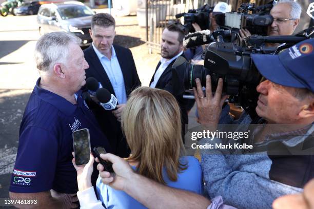 Canterbury Bulldogs NRL General Manager of Football Phil Gould speaks to the media at Belmore Sports Ground on May 16, 2022 in Sydney, Australia....