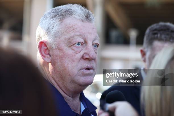 Canterbury Bulldogs NRL General Manager of Football Phil Gould speaks to the media at Belmore Sports Ground on May 16, 2022 in Sydney, Australia....