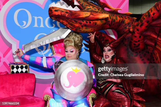 Eureka O'Hara and Buff Faye attend RuPaul's DragCon at Los Angeles Convention Center on May 15, 2022 in Los Angeles, California.