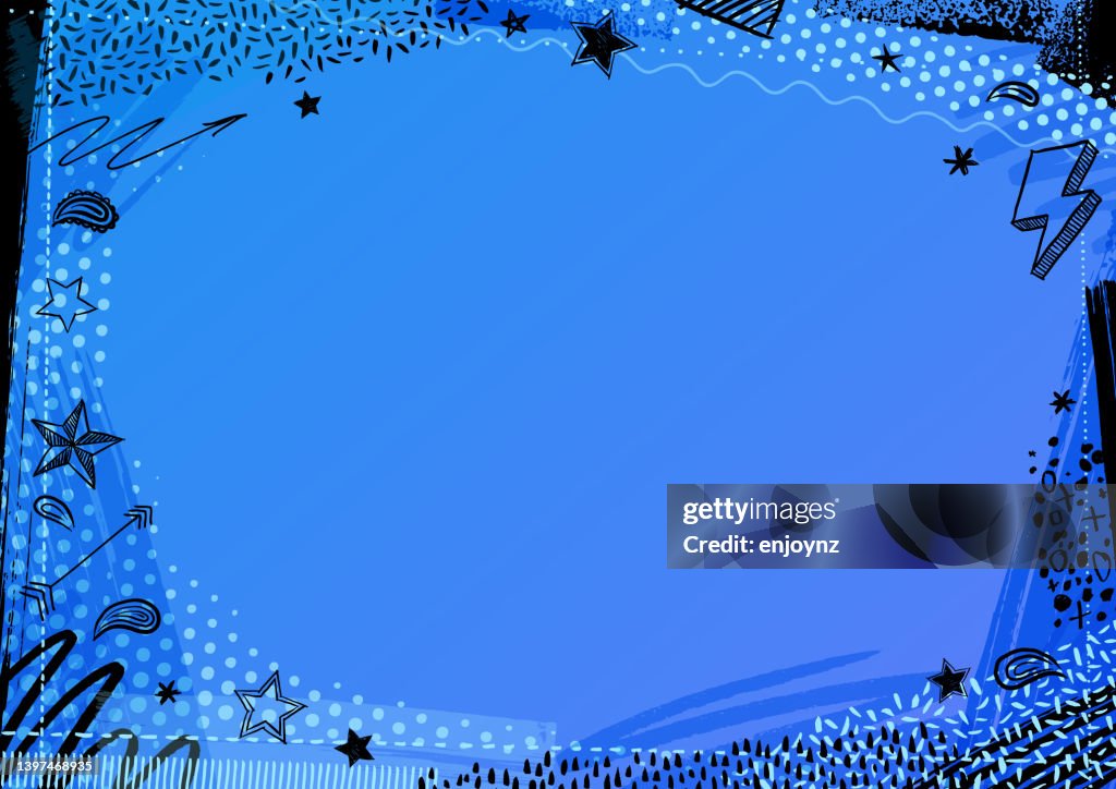 Blue young kids frame design