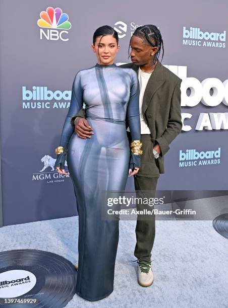 Kylie Jenner and Travis Scott attend the 2022 Billboard Music Awards at MGM Grand Garden Arena on May 15, 2022 in Las Vegas, Nevada.