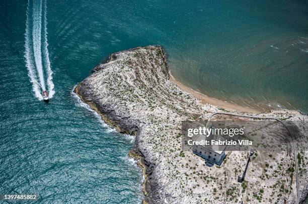 Vieste, Italy The Vieste lighthouse stands on the Santa Eufemia rock just opposite the Apulian town and is located in the province of Foggia on the...