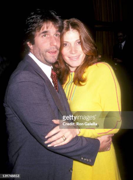 Actor Henry Winkler and wife Stacey Weitzman attend the Third Annual Media Awards on January 22, 1981 at Beverly Hilton Hotel in Beverly Hills,...