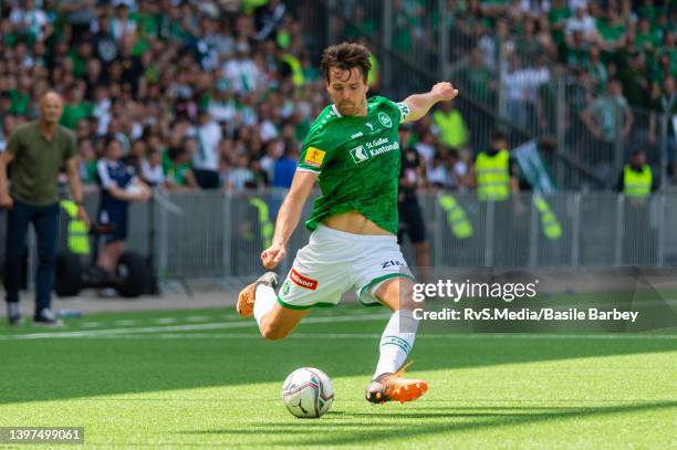 Lukas Gortler of FC St. Gallen 1879 in action during the Swiss Cup Final match between FC Lugano v FC St. Gallen 1879 at Wankdorf Stadion on May 15,...