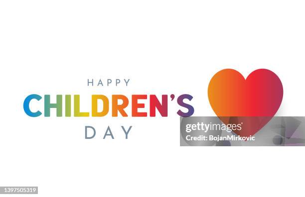 illustrazioni stock, clip art, cartoni animati e icone di tendenza di biglietto per la giornata dei bambini. vettore - giorno dei bambini