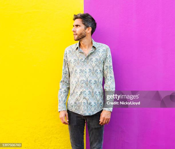 Standing Man Color Background People Standing Colorful Background Photos and Premium High Res ...