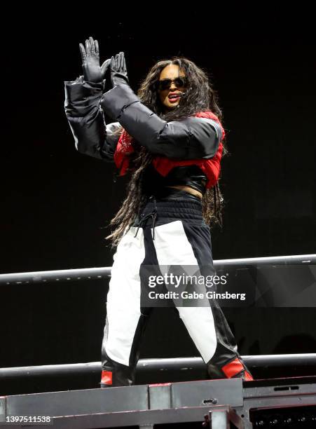 Singer Ciara performs during the 2022 Lovers & Friends music festival at the Las Vegas Festival Grounds on May 15, 2022 in Las Vegas, Nevada.