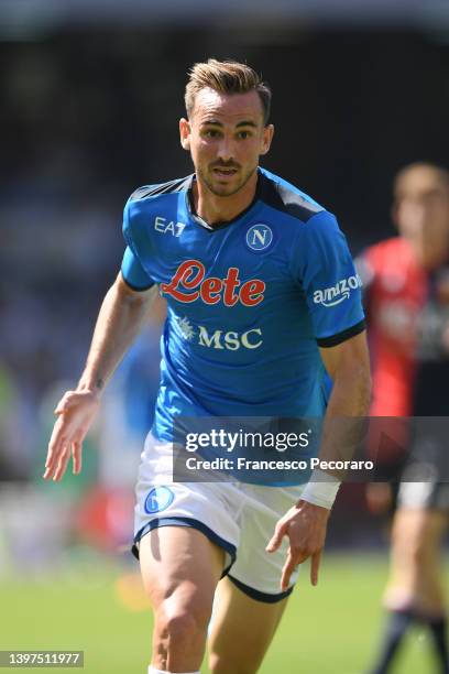 Fabian Ruiz of SSC Napoli during the Serie A match between SSC Napoli and Genoa CFC at Stadio Diego Armando Maradona on May 15, 2022 in Naples, Italy.