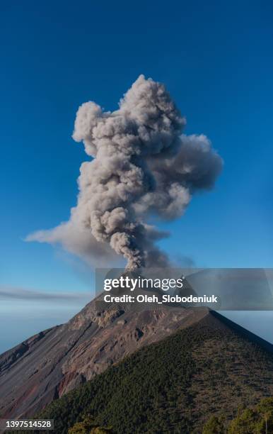 eruption of fuego volcano in guatemala - ash bildbanksfoton och bilder