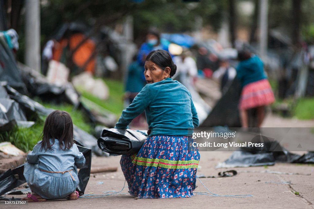 Embera Indigenous People Leave Makeshift Camp in Bogota