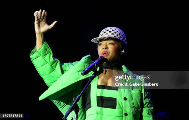 Singer/songwriter Lauryn Hill performs during the 2022 Lovers & Friends music festival at the Las Vegas Festival Grounds on May 15, 2022 in Las...